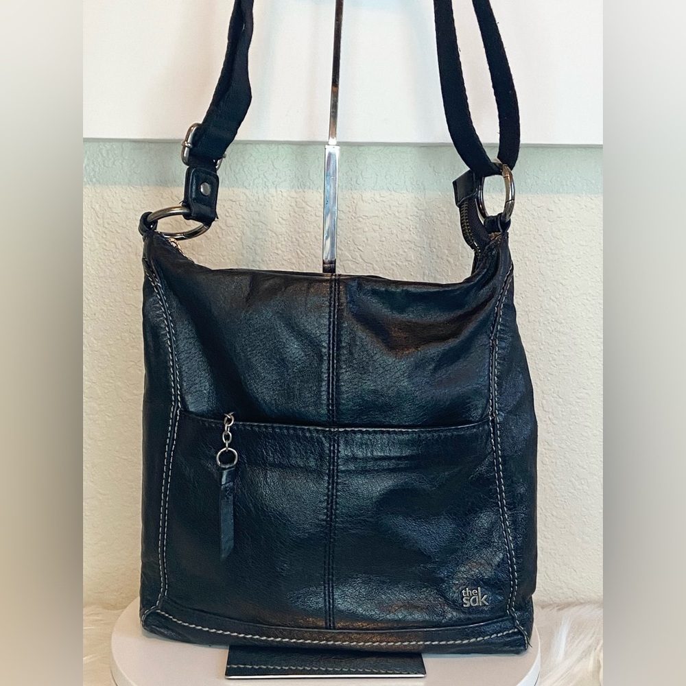 The Sak Iris Black Leather Crossbody Bag